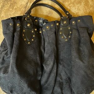 GUCCI Monogram Studded Shoulder Bag and matching wallet